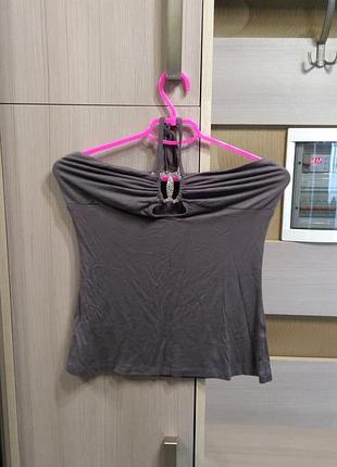 Майка топ із брошкою каміння стрази