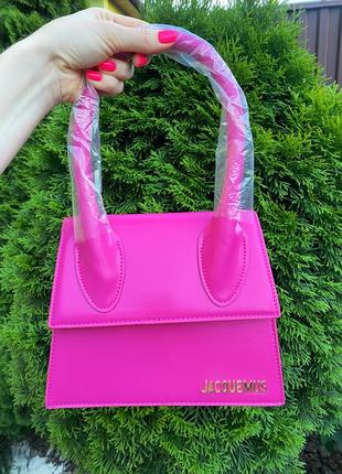 Сумочка jacquemus сумка тренд! крос боді брендова малинова рожева портфель через плече модна 20231 фото