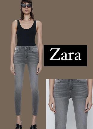 Zara узкие джинсы джинсы скинни серые зара