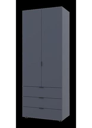 Распашной шкаф для одежды гелар doros цвет графит 2 двери дсп 77,5х49,5х203,4 (80737023)