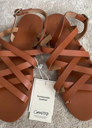 Mangooutlet. кожаные босоножки на ремешке, 38 р. (24,3 см)4 фото