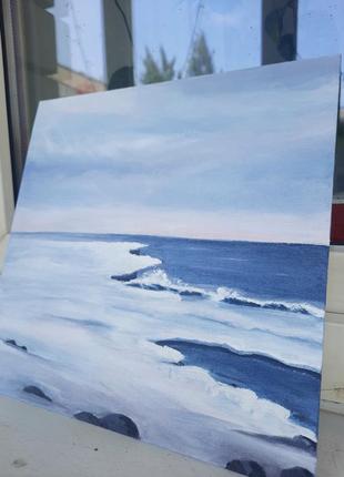 Картина акрилом ледник, 30×30 см на двп