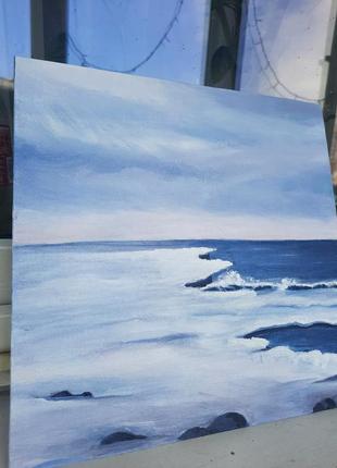 Картина акрилом ледник, 30×30 см на двп