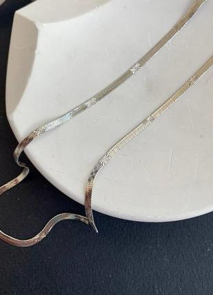 Цепочка женская змейка медицинская сталь цвет серебро stainless steel xuping1 фото