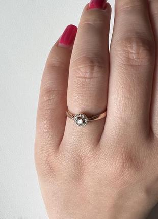 Золотое кольцо с бриллиантами 585, кольцо 16,5 г.2 фото