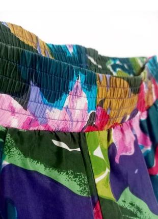 100% шелк, шелковые шорты бермуды в цветочный принт2 фото