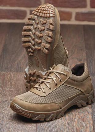 Тактические летние кроссовки койот, тактичні літні кросівки натуральна шкіра /сітка, військове тактичне взуття 40-45 рр3 фото
