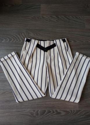Оригинальные брюки в полоску, с поясом2 фото