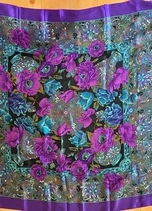 Винтажный шелковый платок косынка christian fischbache2 фото