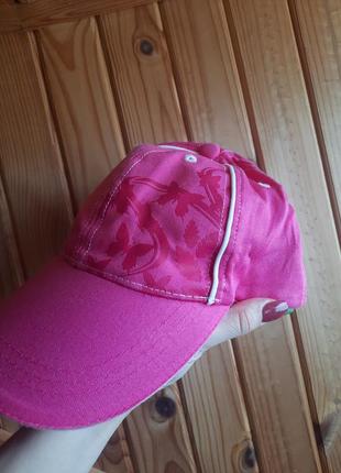 Розовая кепка на девочку  бабочки1 фото