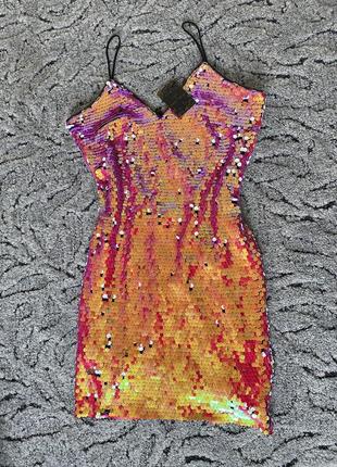 Платье хамелеон с пайетками1 фото