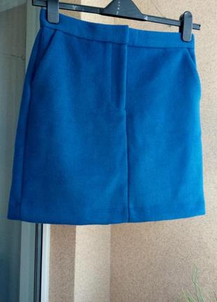 Красивая стильная утепленная юбка мини с содержанием шерсти2 фото