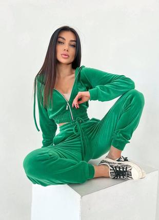 🎨10 кольорів! реал! шикарний жіночий велюровий костюм спортивний зелений женский велюр бархат7 фото