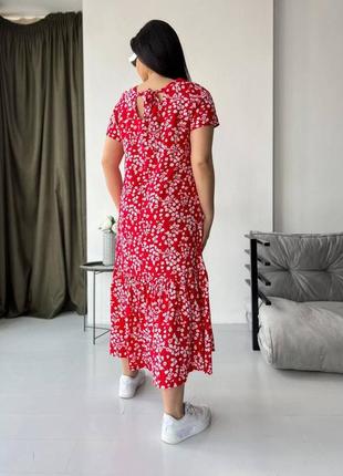 Жіноча сукня міді чорна червона блакитна біла батал вільна літня7 фото