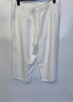 Белые брюки из льна, большой размер6 фото