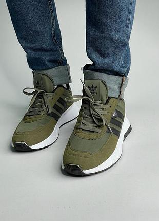 Чоловічі кросівки adidas vz у хакі-чорному кольорі,стильні спортивні кросівки на кожен день