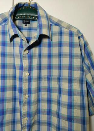 Классическая мужская рубашка  в клетку с короткими рукавами. чоловіча сорочка в клітинку. сорочка з коротким рукавом2 фото
