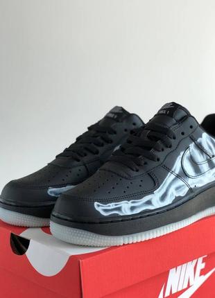 Кроссовки nike air force 1 low skeleton black 5