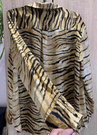 Светло-коричневая блуза зебра, фирмы zara (xl)1 фото