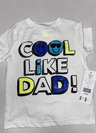 Нова футболка для хлопчика f&amp;f cool like dad1 фото