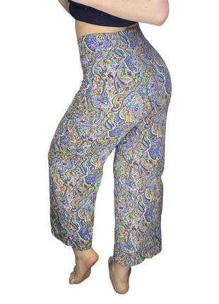 Zara прямые кюлоты разноцветные в индийском стиле ретро винтажные новые5 фото
