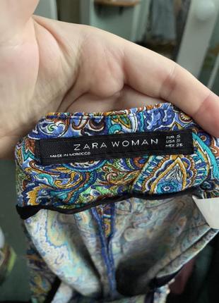 Zara прямые кюлоты разноцветные в индийском стиле ретро винтажные новые6 фото