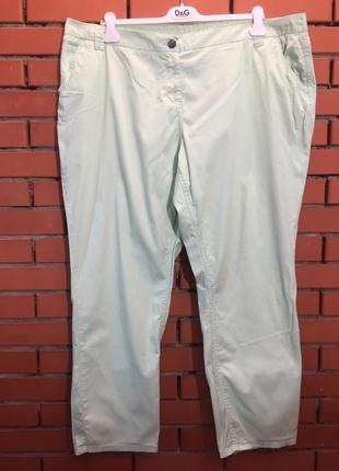 Тонкие летние брюки нежно салатового цвета maine 56 р.