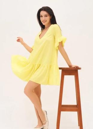 Платье для женщин цвет желтый fi_001423