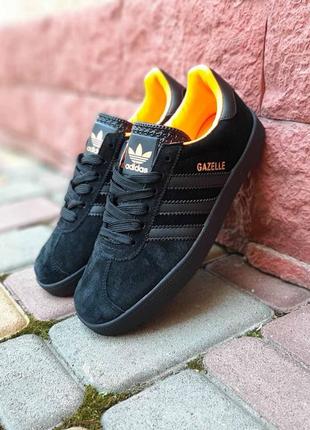 Жіночі кеди adidas gazelle black orange6 фото