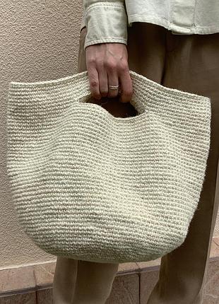 Сумка з джуту handmade ручна робота джутова сумка пляжна сумка