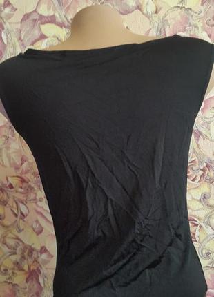 Черная футболка/блуза со стразами2 фото