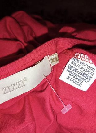 Натуральная-стрейч,трикотажная,красная футболка-блузка,большого размера,батал,zizzi10 фото