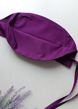 Медична шапочка фіолетова з котона для медика, хірурга3 фото