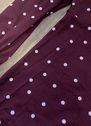 Стильное платье бордового цвета с воротничком baby doll5 фото