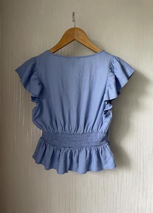 Блуза сорочка топ з рюшами льон бавовна2 фото