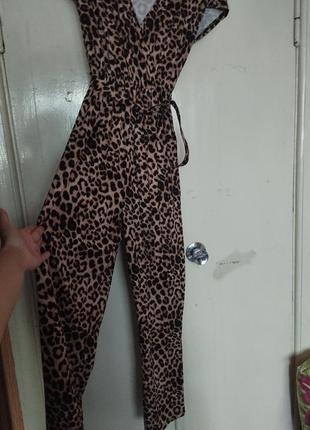 Комбідрес леопардовий комбінезон вечірній костюм яскраве вбрання4 фото