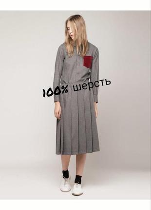 Crombie винтажная юбка в скдадку шерстяная