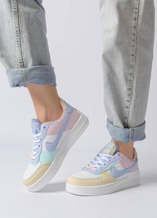 Женские кроссовки nike air force 1 shadow white sky yellow5 фото