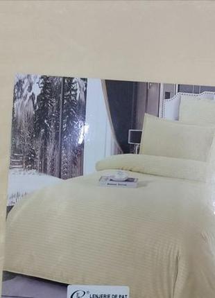 Комплект постельна білизна/постіль готельна в полоску євро 4наволочки ,страйп-сатин2 фото