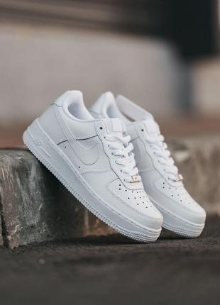 Женские кроссовки nike air force 1 white premium#найк1 фото