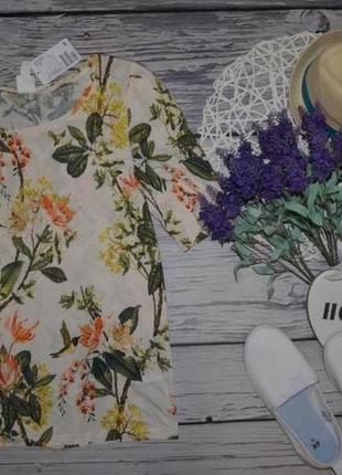 S/м h&m фірмова стильна жіноча натуральна футболка з принтом2 фото