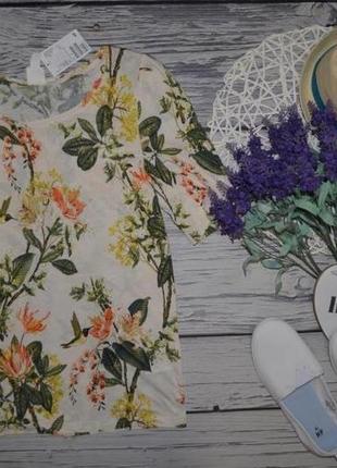 S/м h&m фірмова стильна жіноча натуральна футболка з принтом3 фото