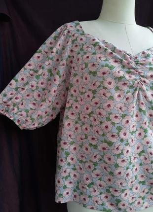100% віскоза, жіноча блуза, блузка, натуральна, віскозна, штапель.  дрібна квітка4 фото