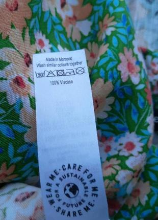 100% вискоза, женская блуза, блузка топ натуральная вискозная штапель мелкий цветок, открытые плечи6 фото