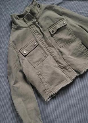 Куртка джинсовка овер карго укороченный хлопок