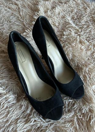 Туфли с открытым носком черные aldo3 фото