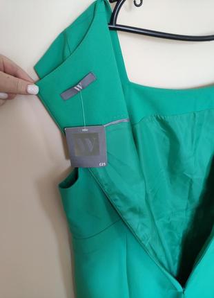 Зеленое платье футляр с интересным низом ( plus size)3 фото