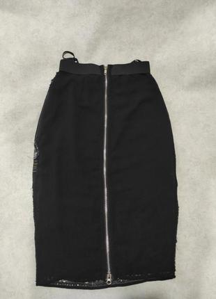 Эффектная юбка с оригинальным оформлением бисером и пайетками6 фото