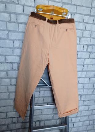 Легкие, летние свободные брюки из льна большого размера8 фото