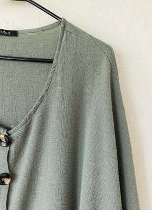Натуральная 100 % хлопок текстурированная блуза оверсайз c карманами  италия studio9 фото